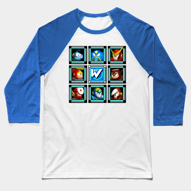 Mega Man 2 3D Stage Select Baseball T-Shirt by GunyenTony